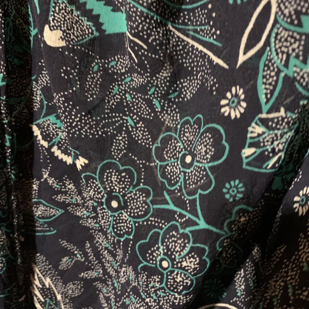 Anthropologie Haida Floral Peasant Blouse Navy Size M - Picture 5 of 7
